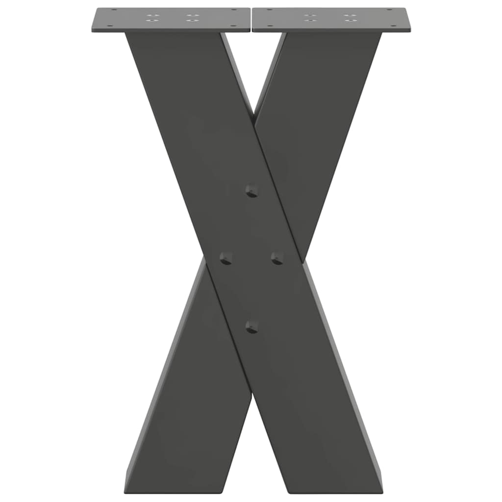 vidaXL Nogi do stolika kawowego w kształcie litery X 2 szt. Antracyt 38x(42-43) cm Stal