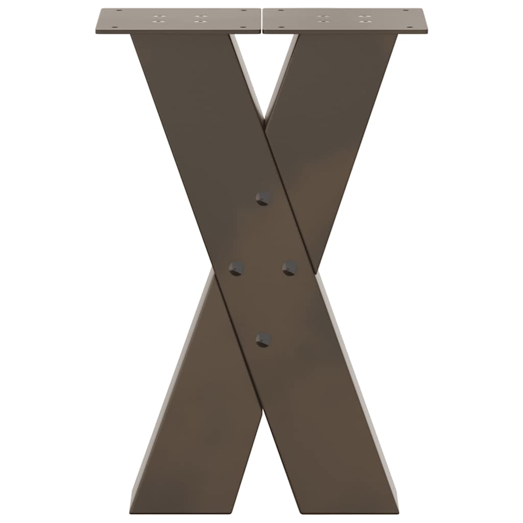 vidaXL Nogi do stolika kawowego w kształcie litery X 2 szt. Naturalna stal 38x(42-43) cm Stal