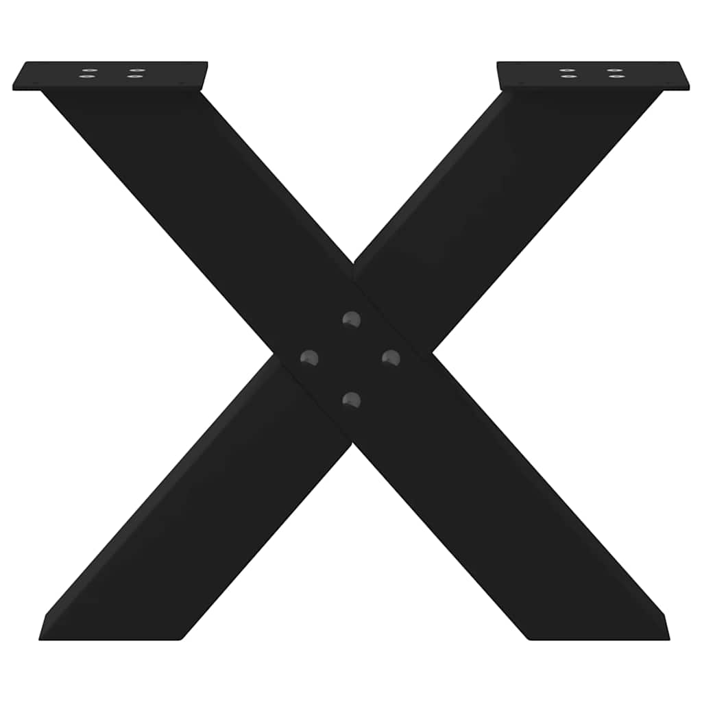 vidaXL Nogi do stolika kawowego w kształcie litery X 2 szt. Czarne 50x(42-43) cm Stal