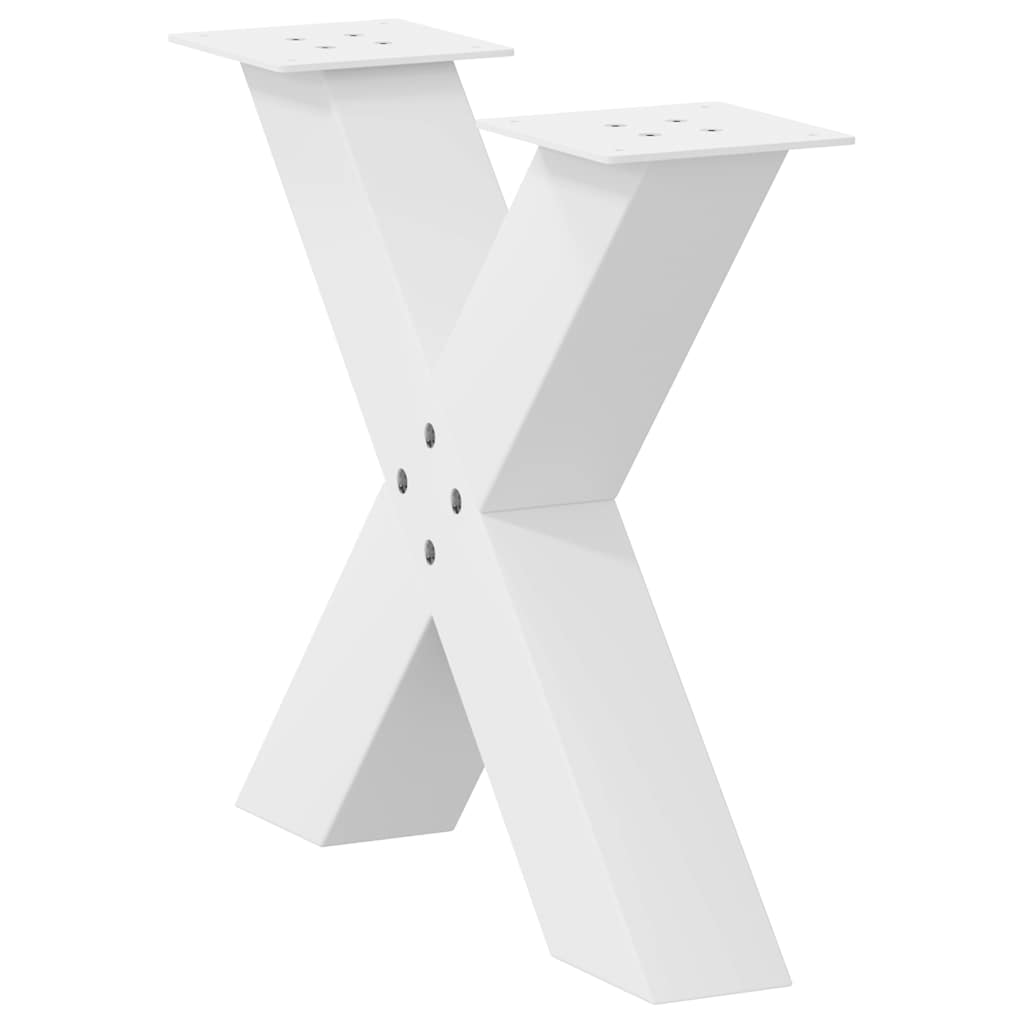 vidaXL Nogi do stolika kawowego w kształcie litery X 2 szt. Białe 50x(42-43) cm Stal