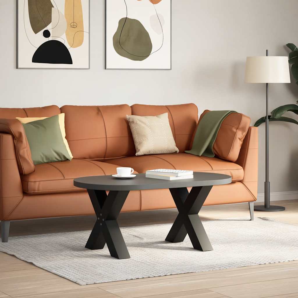 vidaXL Nogi do stolika kawowego w kształcie litery X 2 szt. Czarne 60x(42-43) cm Stal