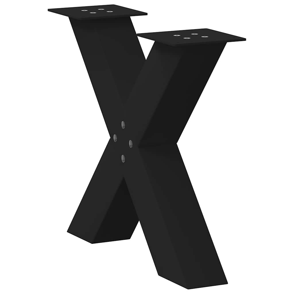 vidaXL Nogi do stolika kawowego w kształcie litery X 2 szt. Czarne 60x(42-43) cm Stal
