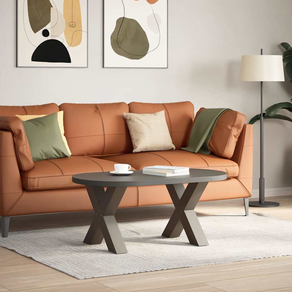 vidaXL Nogi do stolika kawowego w kształcie litery X 2 szt. Naturalna stal 60x(42-43) cm Stal