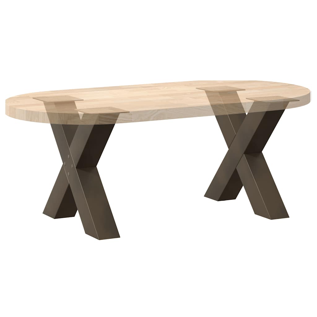 vidaXL Nogi do stolika kawowego w kształcie litery X 2 szt. Naturalna stal 60x(42-43) cm Stal