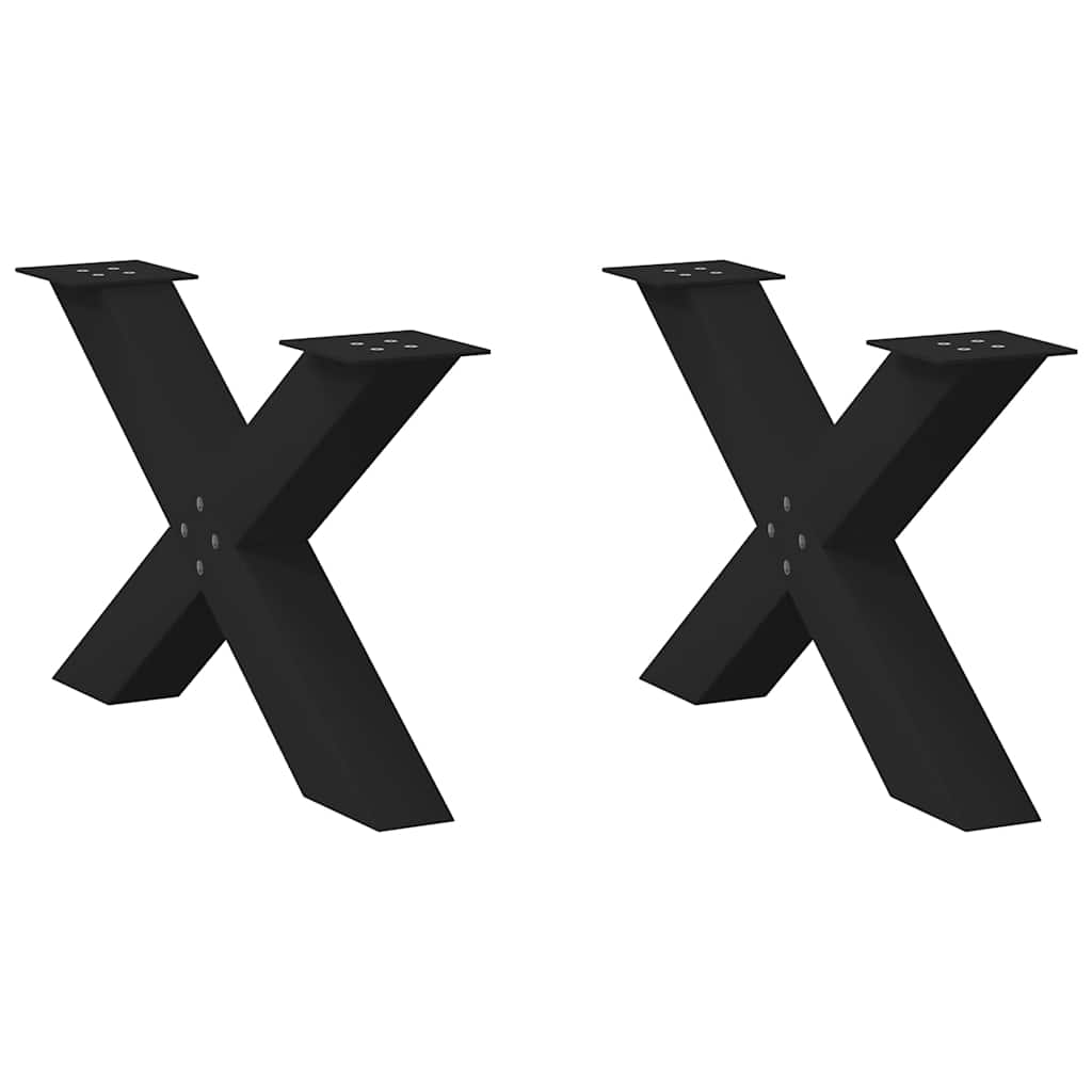 vidaXL Nogi do stolika kawowego w kształcie litery X 2 szt. Czarne 70x(42-43) cm Stal