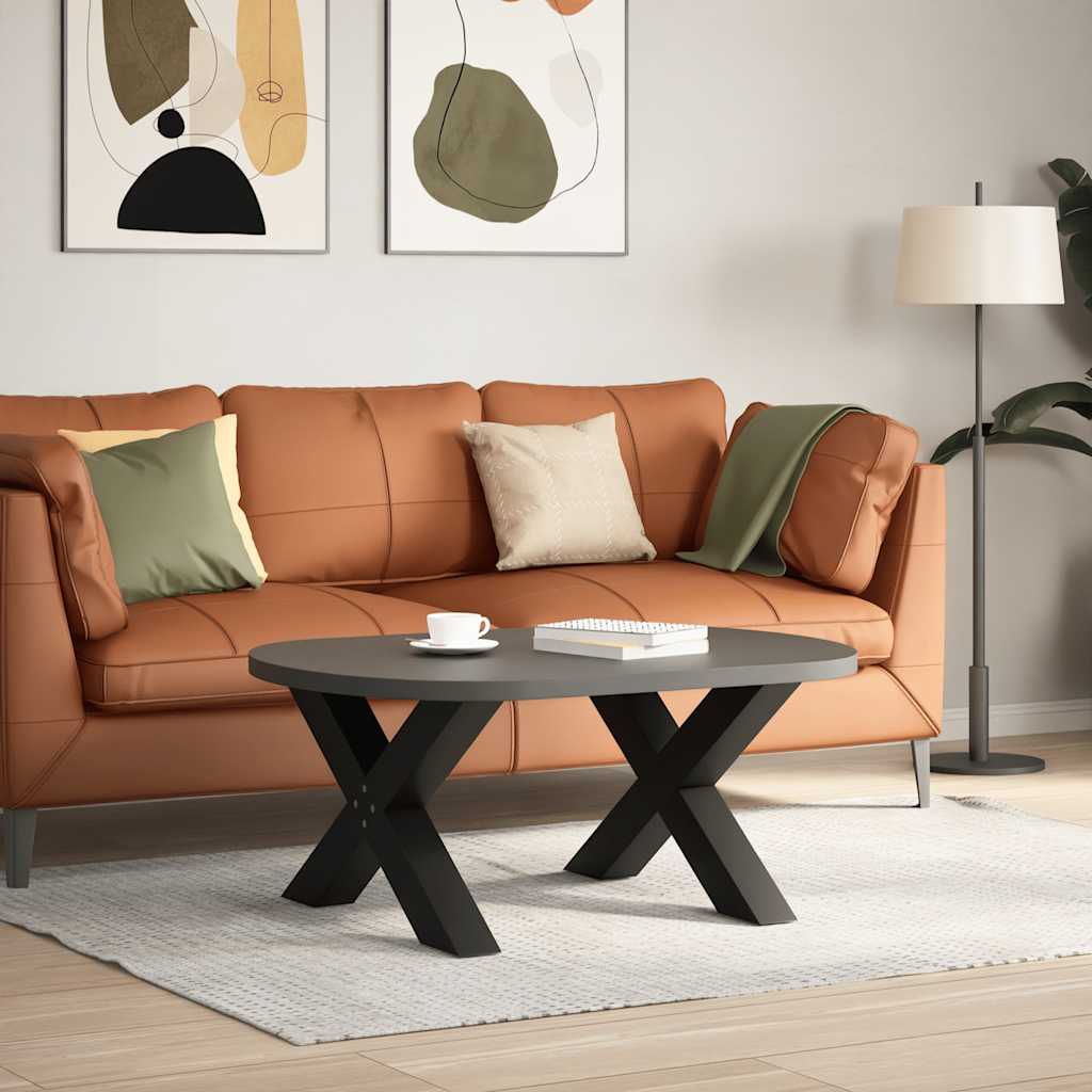 vidaXL Nogi do stolika kawowego w kształcie litery X 2 szt. Czarne 70x(42-43) cm Stal