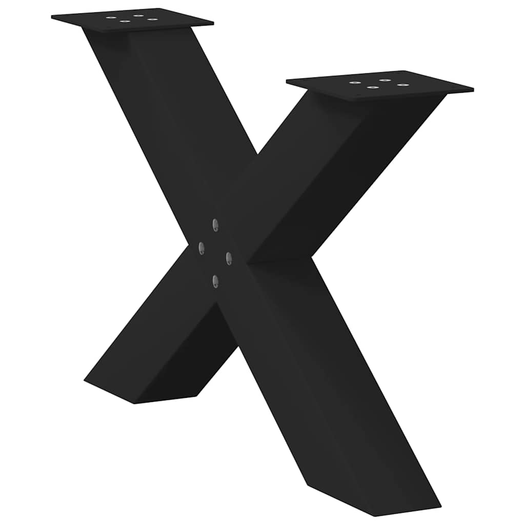 vidaXL Nogi do stolika kawowego w kształcie litery X 2 szt. Czarne 70x(42-43) cm Stal