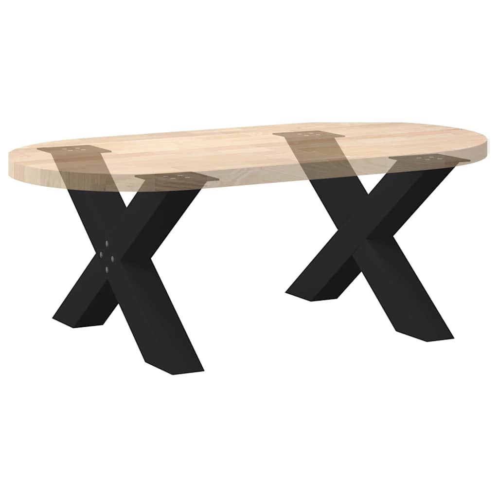 vidaXL Nogi do stolika kawowego w kształcie litery X 2 szt. Czarne 70x(42-43) cm Stal