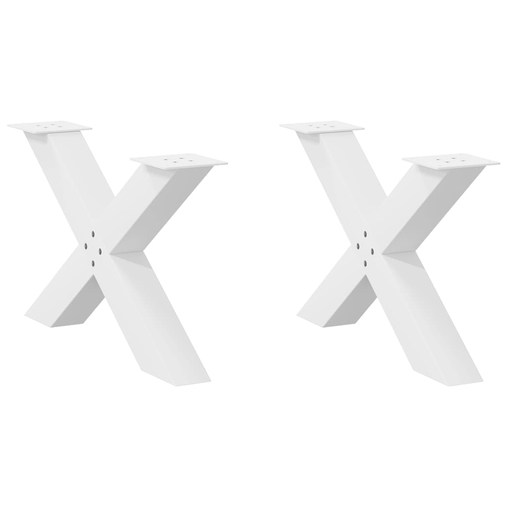 vidaXL Nogi do stolika kawowego w kształcie litery X 2 szt. Białe 70x(42-43) cm Stal