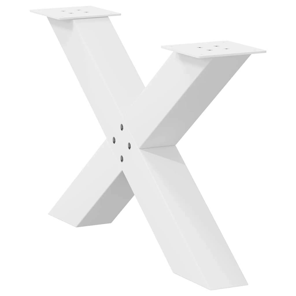 vidaXL Nogi do stolika kawowego w kształcie litery X 2 szt. Białe 70x(42-43) cm Stal
