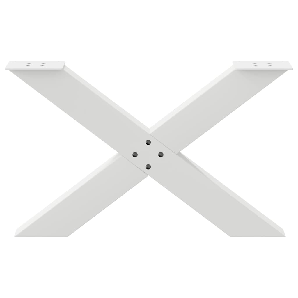 vidaXL Nogi do stolika kawowego w kształcie litery X 2 szt. Białe 70x(42-43) cm Stal