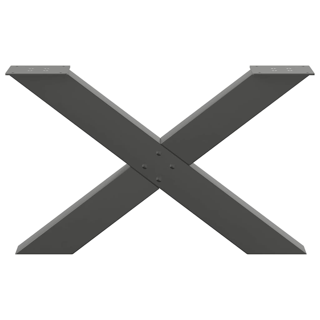 vidaXL Nogi do stolika kawowego w kształcie litery X 2 szt. Antracyt 70x(42-43) cm Stal