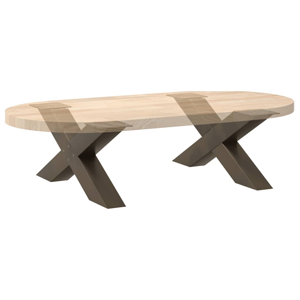 vidaXL Nogi do stolika kawowego w kształcie litery X 2 szt. Naturalna stal 70x(42-43) cm Stal