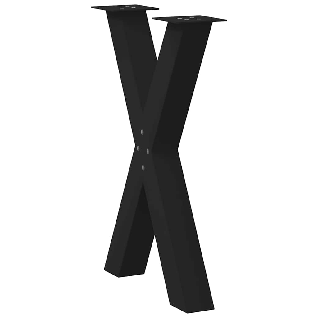 vidaXL Nogi do stołu jadalnego w kształcie litery X 2 szt. Czarne 50x(72-73) cm Stal