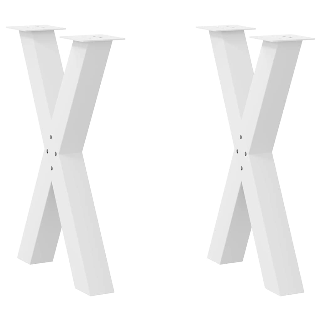 vidaXL Nogi do stołu jadalnego w kształcie litery X 2 szt. Białe 50x(72-73) cm Stal