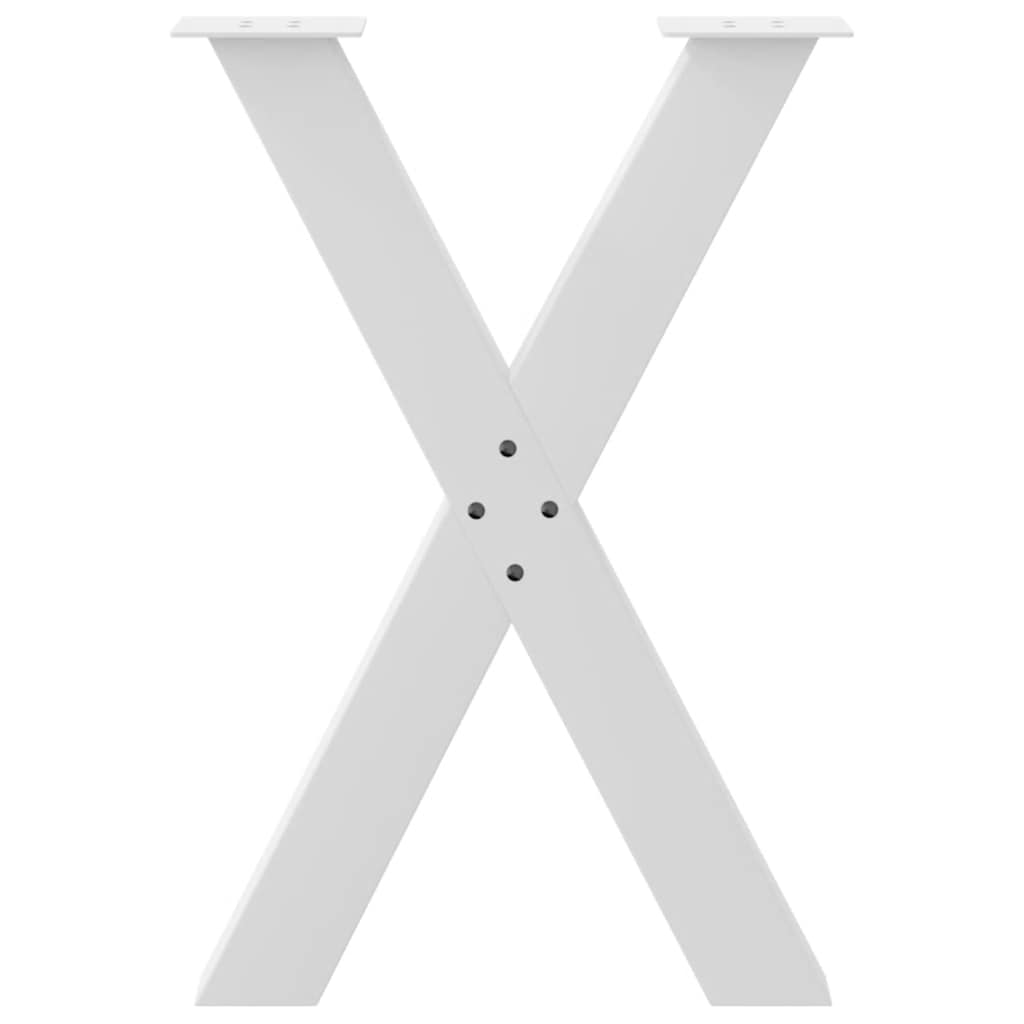 vidaXL Nogi do stołu jadalnego w kształcie litery X 2 szt. Białe 50x(72-73) cm Stal