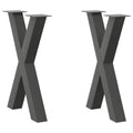 vidaXL Nogi do stołu jadalnego w kształcie litery X 2 szt. Antracyt 50x(72-73) cm Stal