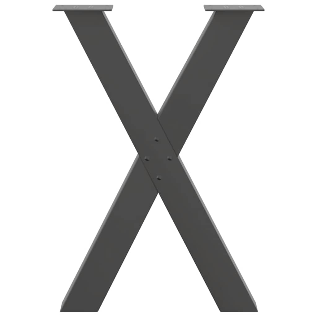 vidaXL Nogi do stołu jadalnego w kształcie litery X 2 szt. Antracyt 50x(72-73) cm Stal