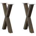 vidaXL Nogi do stołu jadalnego w kształcie litery X 2 szt. Naturalna stal 50x(72-73) cm Stal