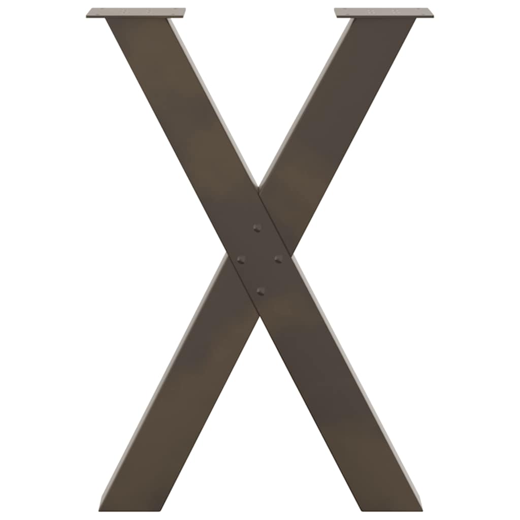 vidaXL Nogi do stołu jadalnego w kształcie litery X 2 szt. Naturalna stal 50x(72-73) cm Stal