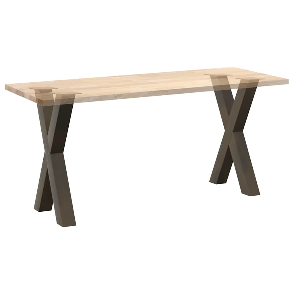 vidaXL Nogi do stołu jadalnego w kształcie litery X 2 szt. Naturalna stal 50x(72-73) cm Stal