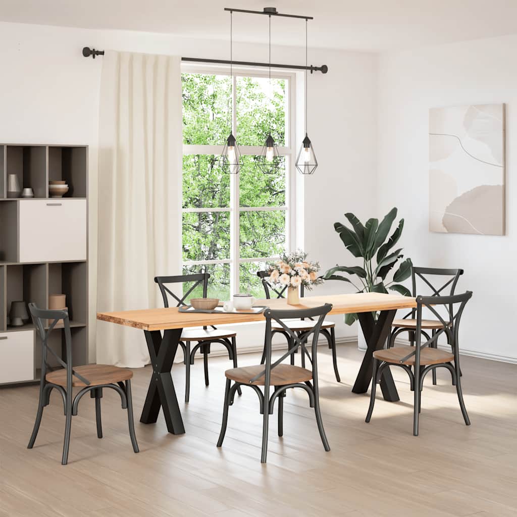 vidaXL Nogi do stołu jadalnego w kształcie litery X 2 szt. Czarne 60x(72-73) cm Stal