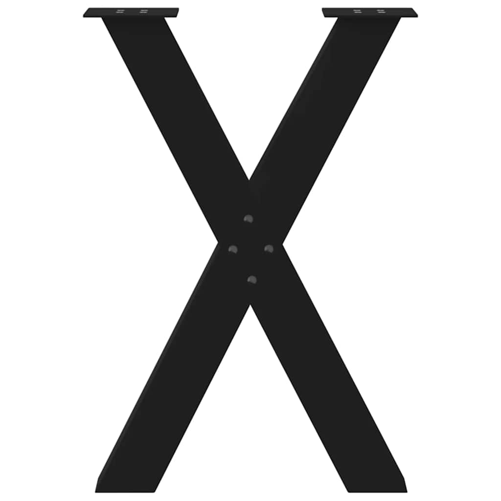 vidaXL Nogi do stołu jadalnego w kształcie litery X 2 szt. Czarne 60x(72-73) cm Stal