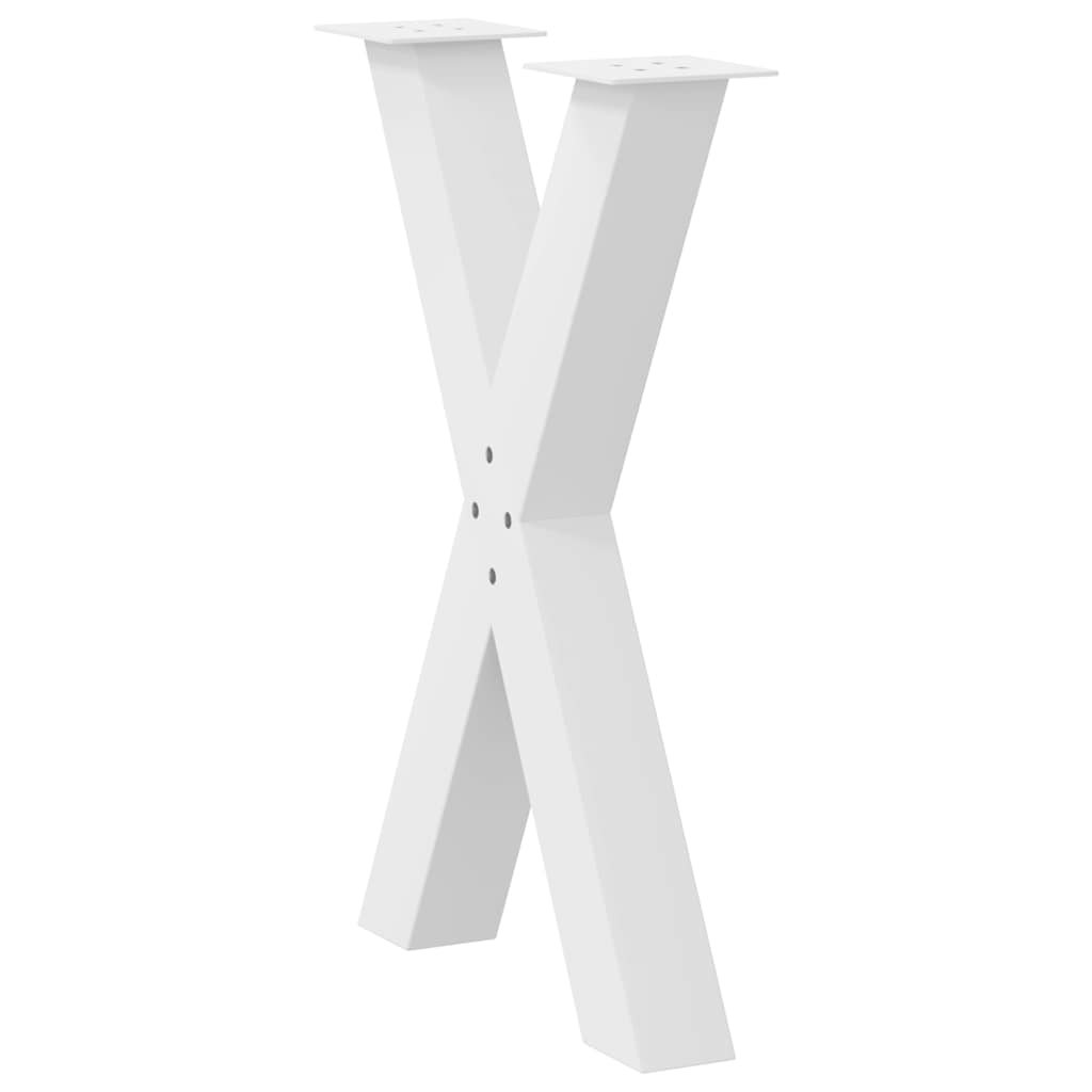 vidaXL Nogi do stołu jadalnego w kształcie litery X 2 szt. Białe 60x(72-73) cm Stal