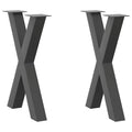 vidaXL Nogi do stołu jadalnego w kształcie litery X 2 szt. Antracyt 60x(72-73) cm Stal