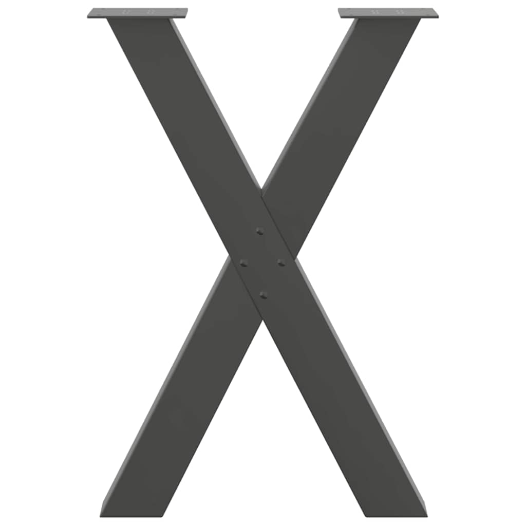 vidaXL Nogi do stołu jadalnego w kształcie litery X 2 szt. Antracyt 60x(72-73) cm Stal