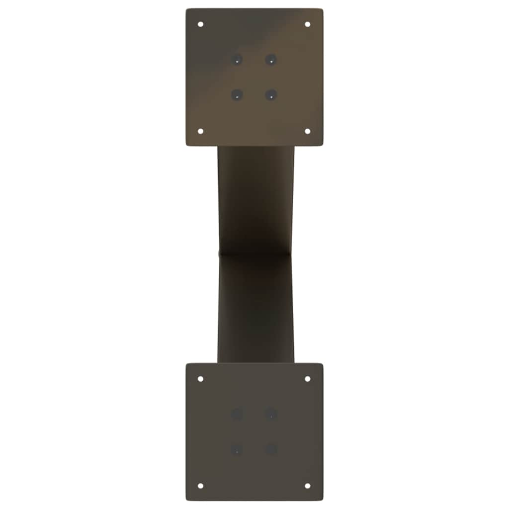 vidaXL Nogi do stołu jadalnego w kształcie litery X 2 szt. Naturalna stal 60x(72-73) cm Stal