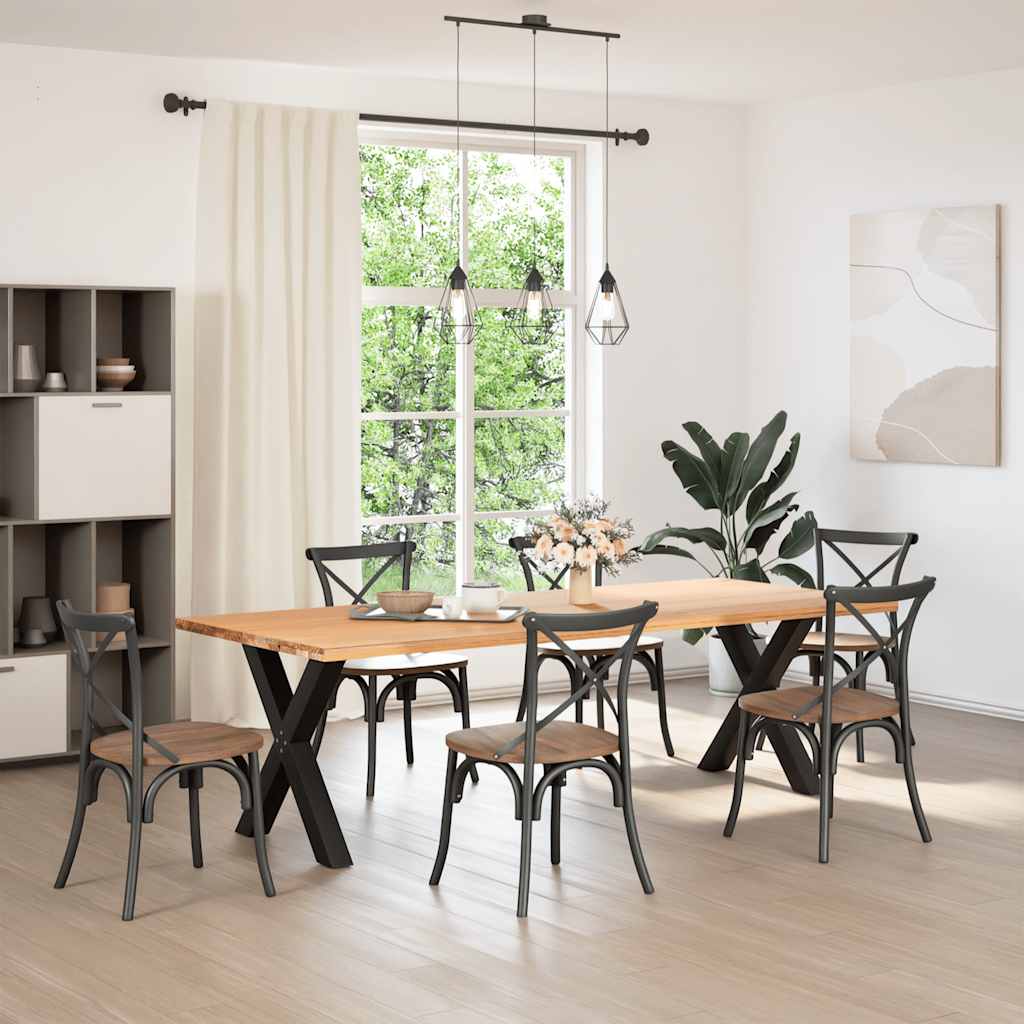 vidaXL Nogi do stołu jadalnego w kształcie litery X 2 szt. Czarne 70x(72-73) cm Stal