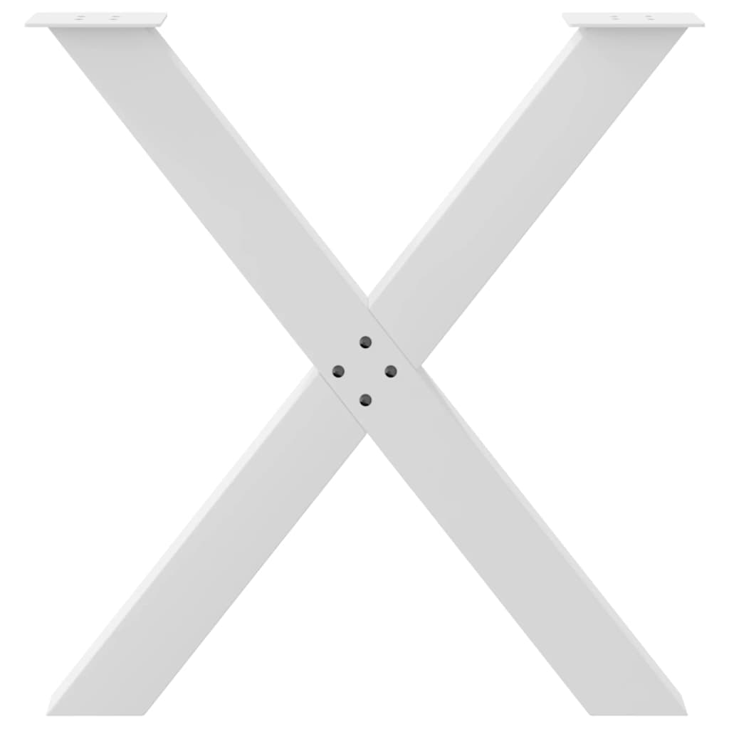 vidaXL Nogi do stołu jadalnego w kształcie litery X 2 szt. Białe 70x(72-73) cm Stal