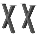 vidaXL Nogi do stołu jadalnego w kształcie litery X 2 szt. Antracyt 70x(72-73) cm Stal