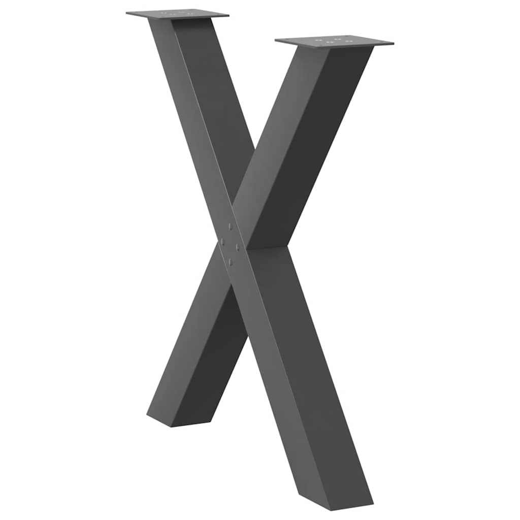 vidaXL Nogi do stołu jadalnego w kształcie litery X 2 szt. Antracyt 70x(72-73) cm Stal