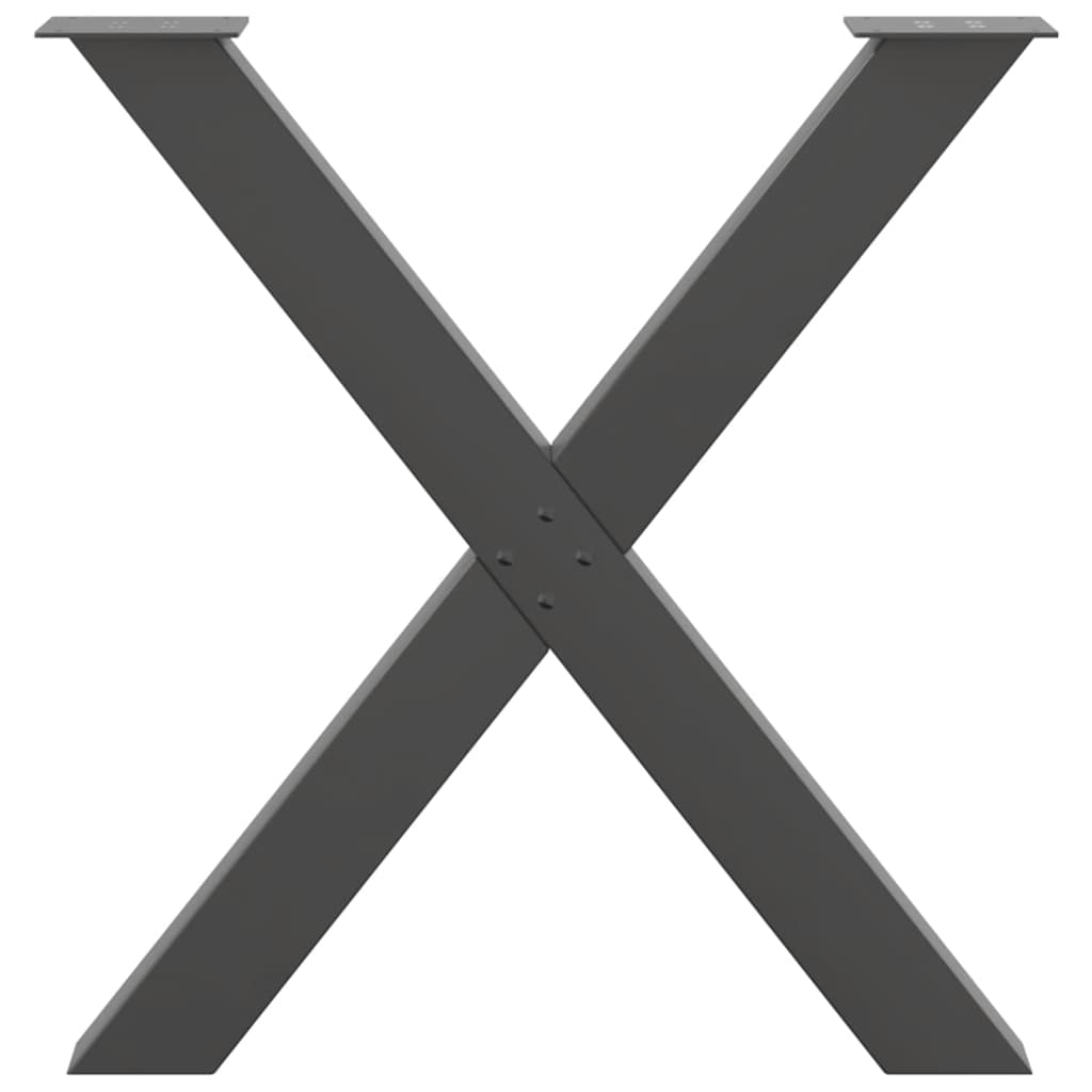 vidaXL Nogi do stołu jadalnego w kształcie litery X 2 szt. Antracyt 70x(72-73) cm Stal