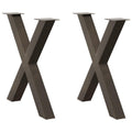 vidaXL Nogi do stołu jadalnego w kształcie litery X 2 szt. Naturalna stal 70x(72-73) cm Stal