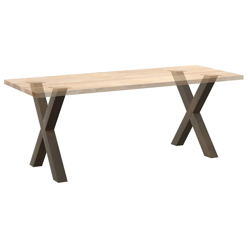 vidaXL Nogi do stołu jadalnego w kształcie litery X 2 szt. Naturalna stal 70x(72-73) cm Stal