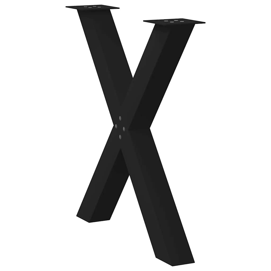 vidaXL Nogi do stołu jadalnego w kształcie litery X 2 szt. Czarne 80x(72-73) cm Stal
