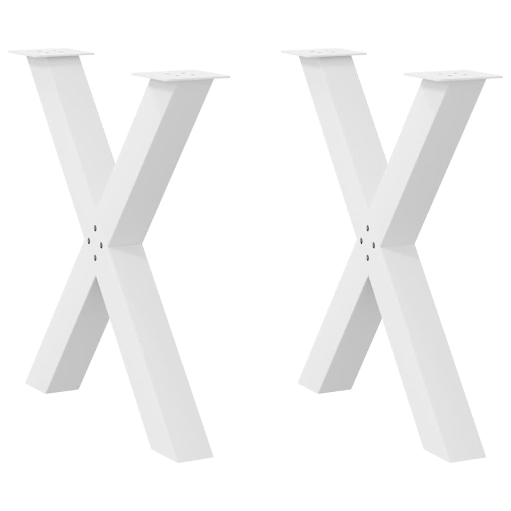 vidaXL Nogi do stołu jadalnego w kształcie litery X 2 szt. Białe 80x(72-73) cm Stal