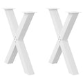 vidaXL Nogi do stołu jadalnego w kształcie litery X 2 szt. Białe 80x(72-73) cm Stal