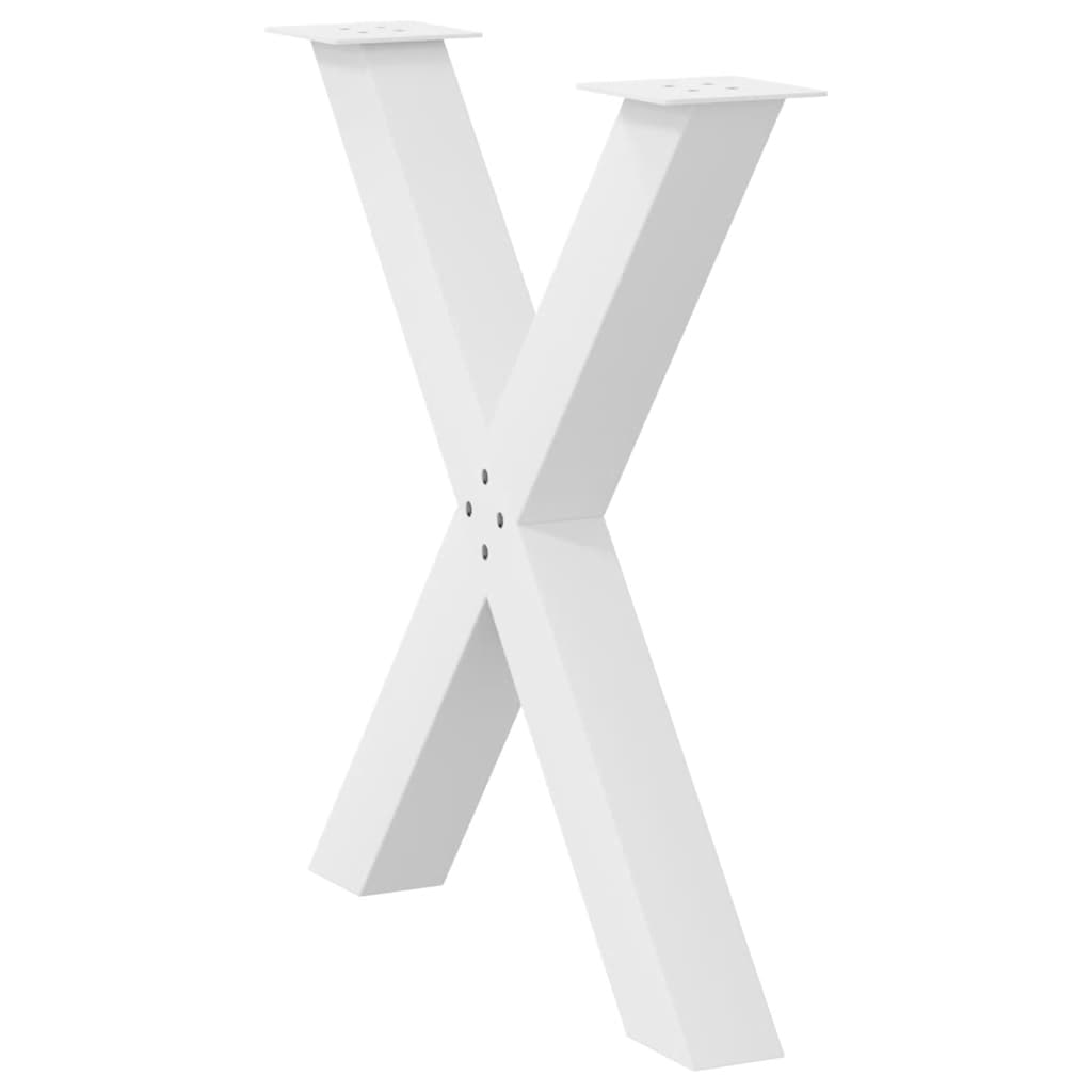 vidaXL Nogi do stołu jadalnego w kształcie litery X 2 szt. Białe 80x(72-73) cm Stal