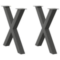 vidaXL Nogi do stołu jadalnego w kształcie litery X 2 szt. Antracyt 80x(72-73) cm Stal