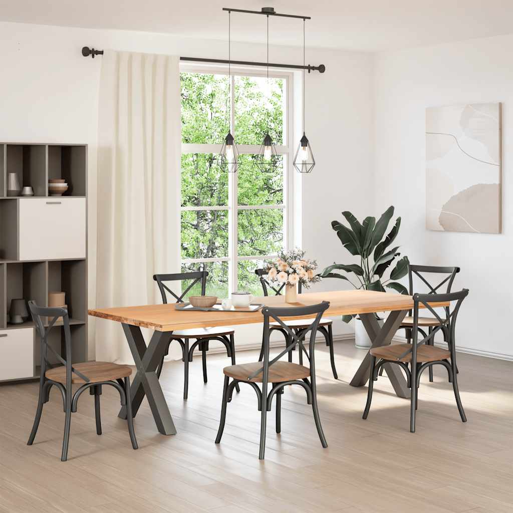vidaXL Nogi do stołu jadalnego w kształcie litery X 2 szt. Antracyt 80x(72-73) cm Stal