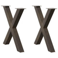 vidaXL Nogi do stołu jadalnego w kształcie litery X 2 szt. Naturalna stal 80x(72-73) cm Stal