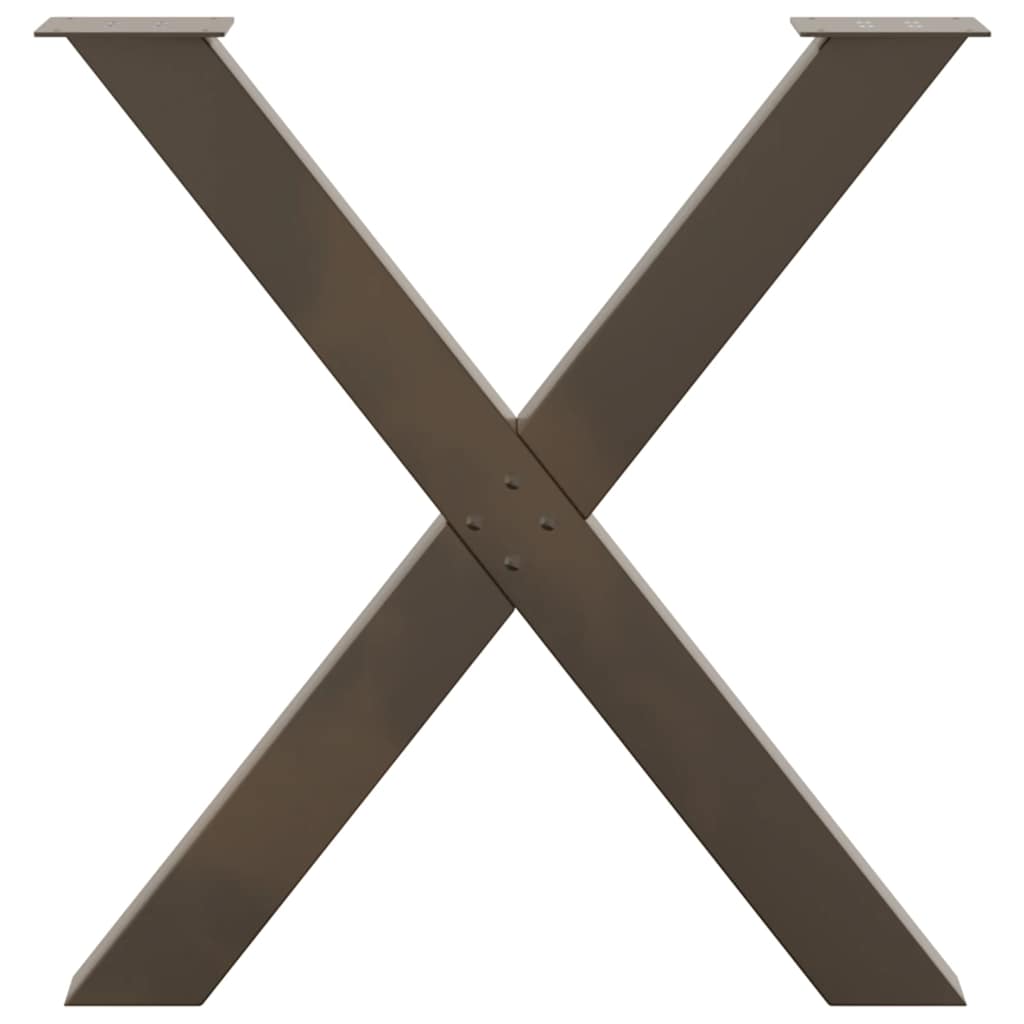 vidaXL Nogi do stołu jadalnego w kształcie litery X 2 szt. Naturalna stal 80x(72-73) cm Stal