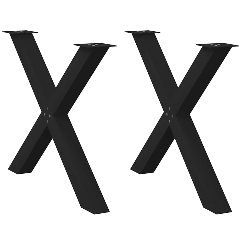 vidaXL Nogi do stołu jadalnego w kształcie litery X 2 szt. Czarne 90x(72-73) cm Stal