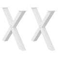 vidaXL Nogi do stołu jadalnego w kształcie litery X 2 szt. Białe 90x(72-73) cm Stal