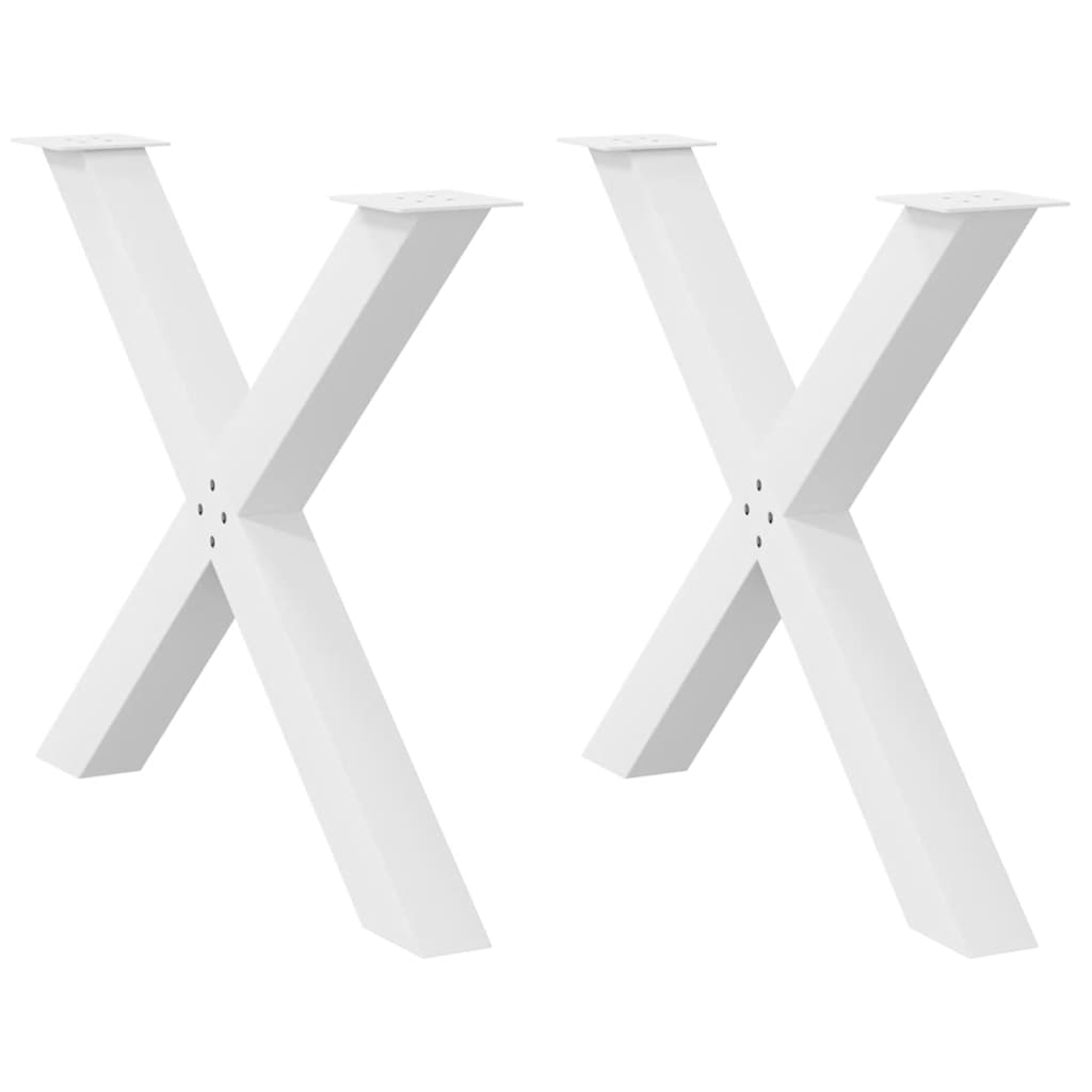 vidaXL Nogi do stołu jadalnego w kształcie litery X 2 szt. Białe 90x(72-73) cm Stal