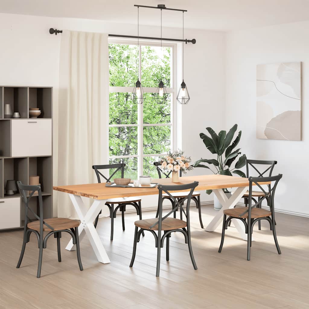 vidaXL Nogi do stołu jadalnego w kształcie litery X 2 szt. Białe 90x(72-73) cm Stal